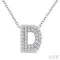 Bubble 'D' Initial Diamond Pendant