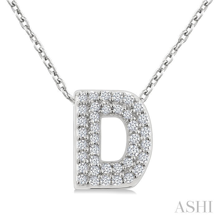 Bubble 'D' Initial Diamond Pendant
