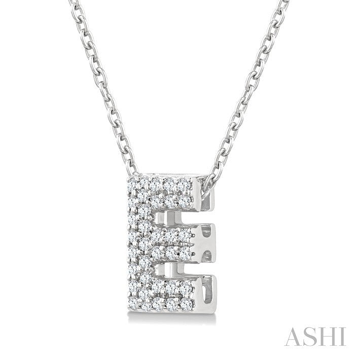 Bubble 'E' Initial Diamond Pendant