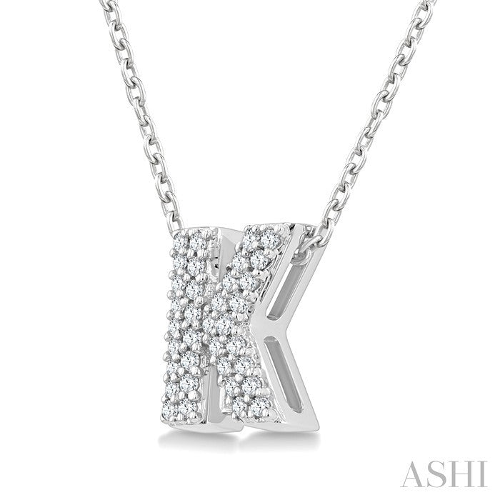 Bubble 'K' Initial Diamond Pendant
