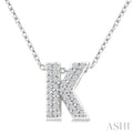 Bubble 'K' Initial Diamond Pendant