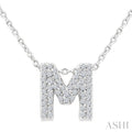 Bubble 'M' Initial Diamond Pendant