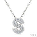 Bubble 'S' Initial Diamond Pendant