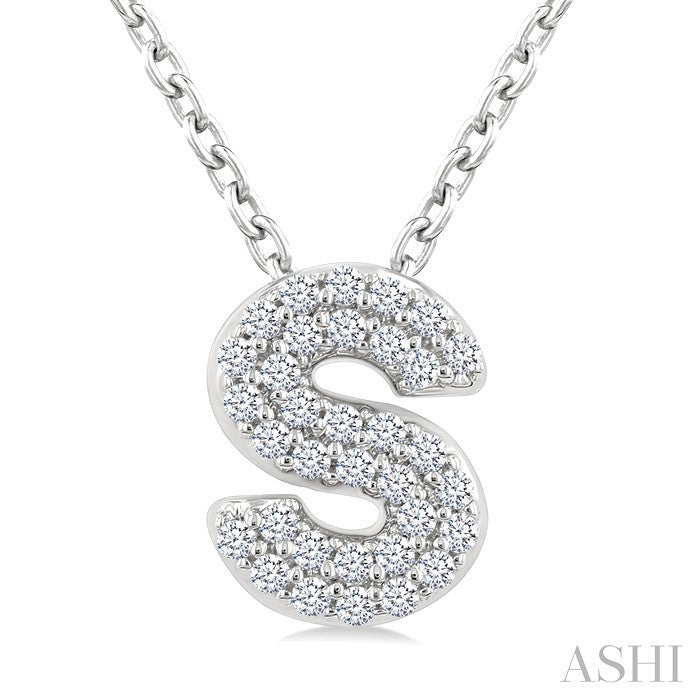 Bubble 'S' Initial Diamond Pendant