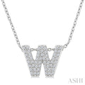 Bubble 'W' Initial Diamond Pendant