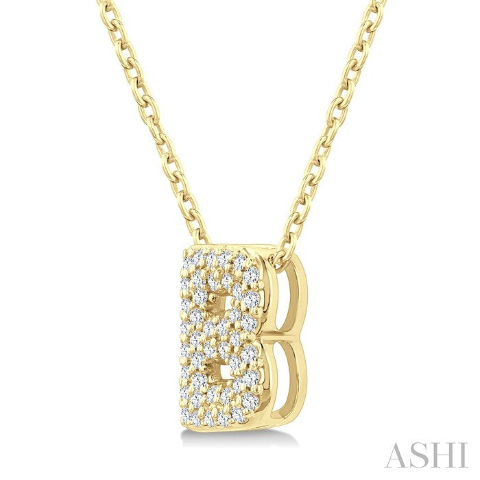 Bubble 'B' Initial Diamond Pendant