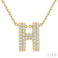 Bubble 'H' Initial Diamond Pendant