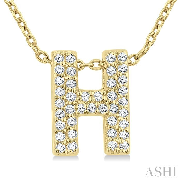 Bubble 'H' Initial Diamond Pendant