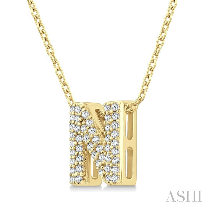 Bubble 'N' Initial Diamond Pendant