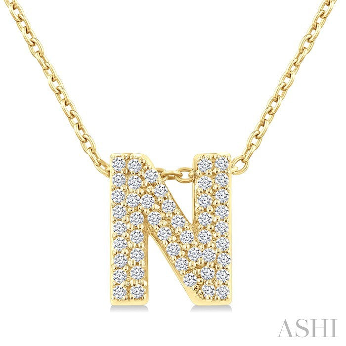 Bubble 'N' Initial Diamond Pendant