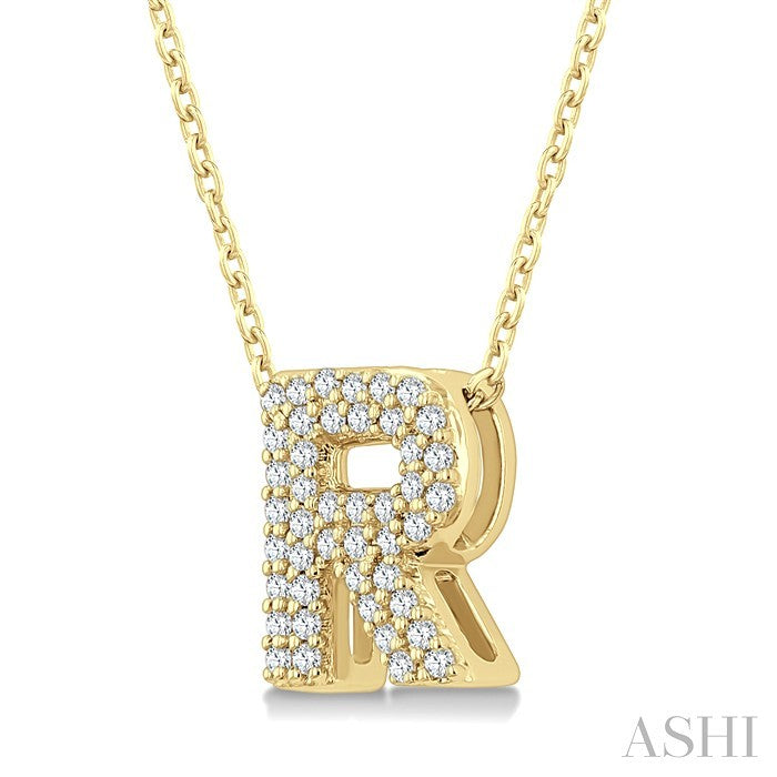 Bubble 'R' Initial Diamond Pendant