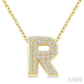 Bubble 'R' Initial Diamond Pendant