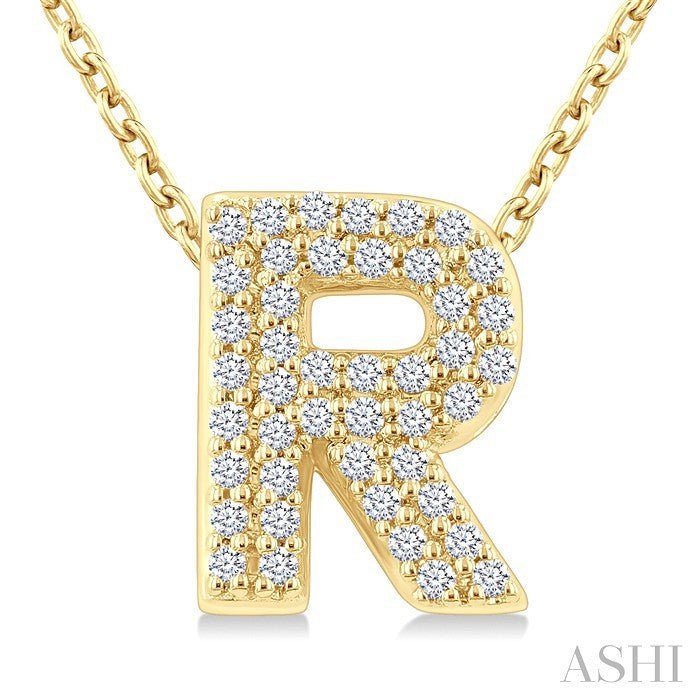 Bubble 'R' Initial Diamond Pendant