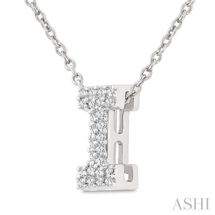 Bubble 'I' Initial Diamond Pendant