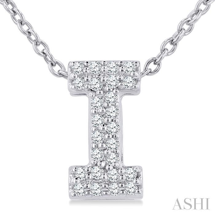 Bubble 'I' Initial Diamond Pendant