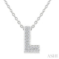 Bubble 'L' Initial Diamond Pendant