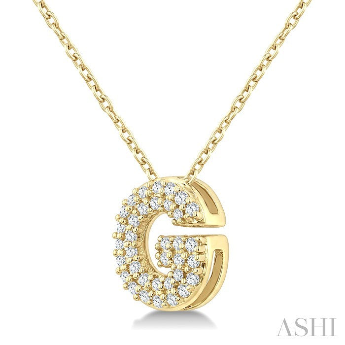 Bubble 'G' Initial Diamond Pendant