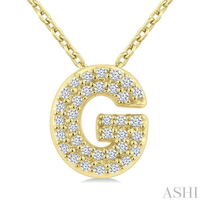 Bubble 'G' Initial Diamond Pendant