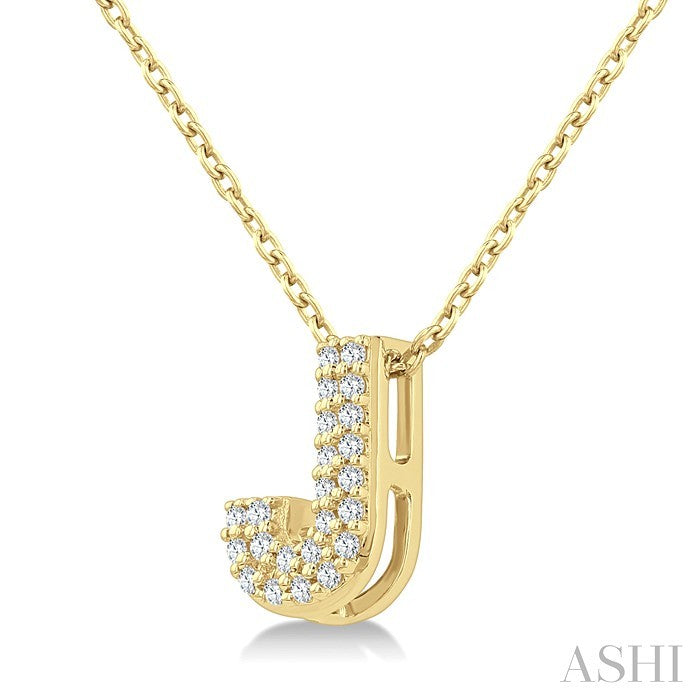 Bubble 'J' Initial Diamond Pendant
