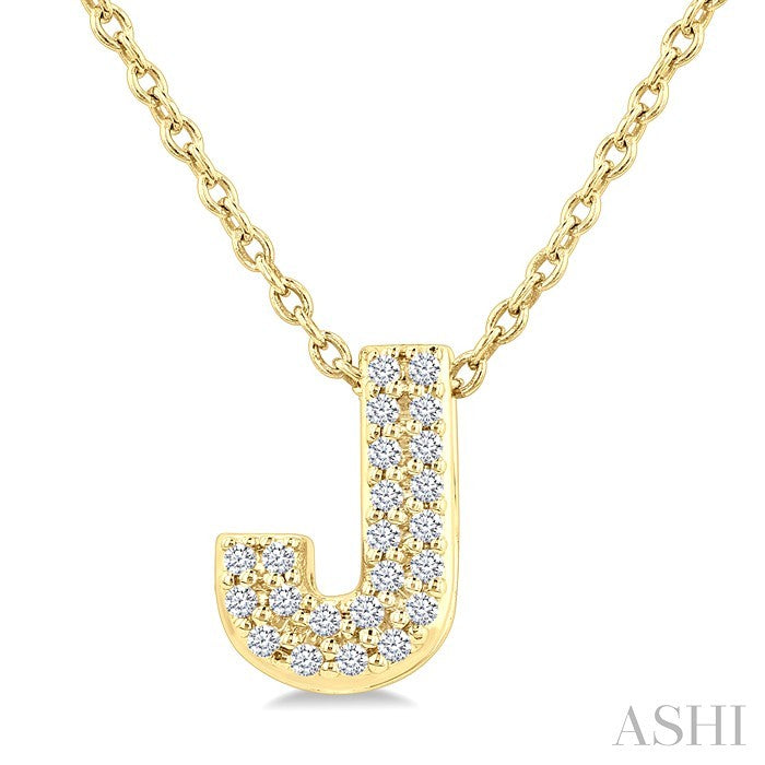 Bubble 'J' Initial Diamond Pendant
