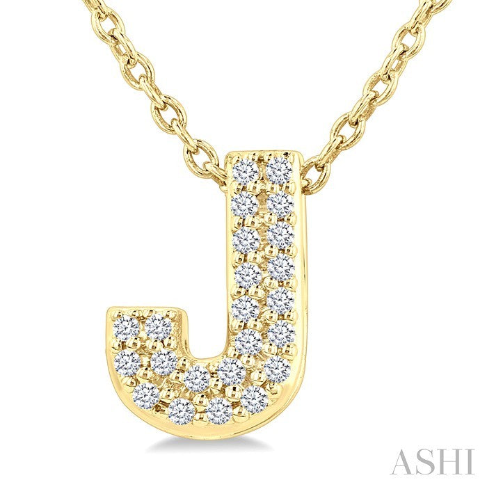 Bubble 'J' Initial Diamond Pendant