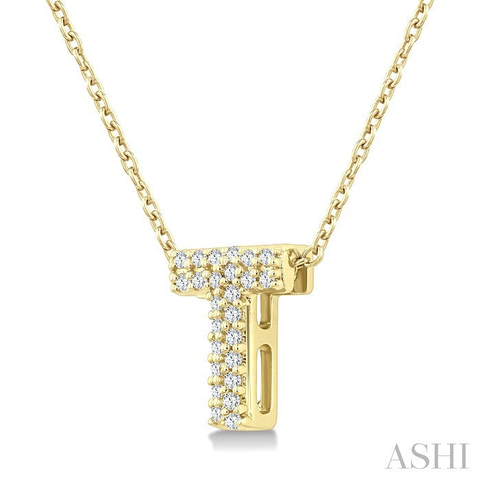 Bubble 'T' Initial Diamond Pendant