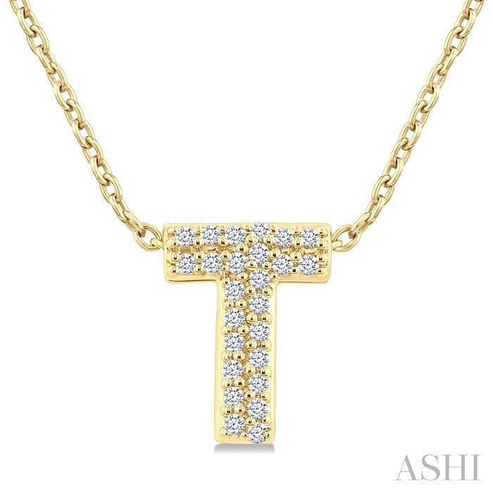 Bubble 'T' Initial Diamond Pendant