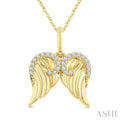 Angel Wings Fluted Diamond Fashion Pendant
