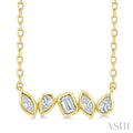 Mixed Shape Diamond Fashion Bar Necklace