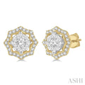 Round Shape Halo Lovebright Diamond Fashion Earrings