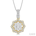 Round Shape Halo Lovebright Diamond Fashion Pendant