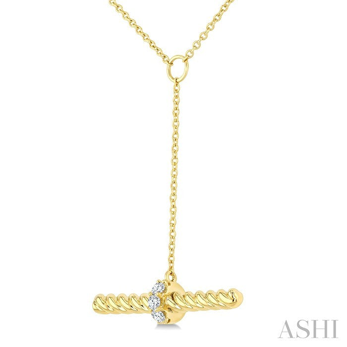 Rope T-Bar Diamond Fashion Necklace