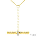 Rope T-Bar Diamond Fashion Necklace