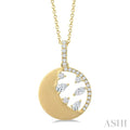 Circle Half Moon Diamond Fashion Pendant