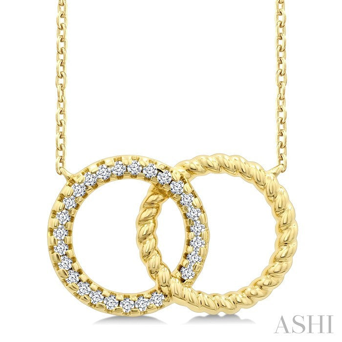 Circle Interlock Petite Diamond Fashion Pendant