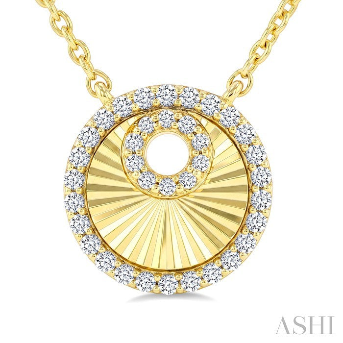 Round Fluted Diamond Fashion Pendant