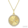 Circle Fluted Medallion Diamond Pendant