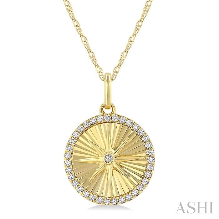 Circle Fluted Medallion Diamond Pendant