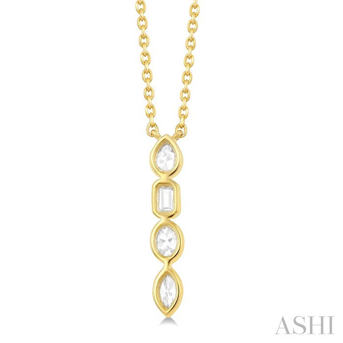Vertical Bar Mixed Shape Diamond Pendant