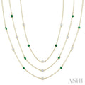 Mixed Shape Gemstone & Diamond Station Necklace