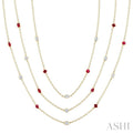 Mixed Shape Gemstone & Diamond Station Necklace