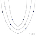 Mixed Shape Gemstone & Diamond Station Necklace