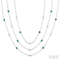 Mixed Shape Gemstone & Diamond Station Necklace