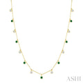 Gemstone & Diamond Station Necklace
