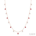 Gemstone & Diamond Station Necklace