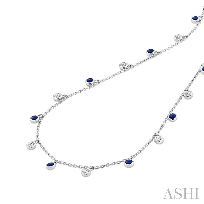 Gemstone & Diamond Station Necklace