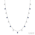 Gemstone & Diamond Station Necklace