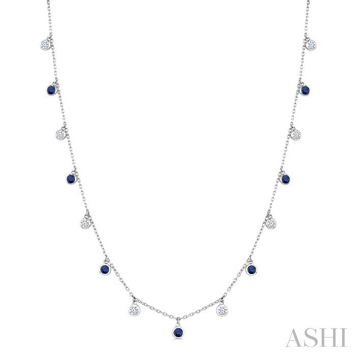Gemstone & Diamond Station Necklace