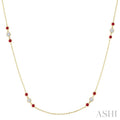 Gemstone & Diamond Station Necklace