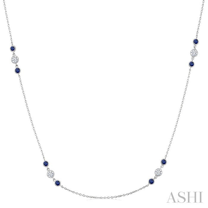 Gemstone & Diamond Station Necklace